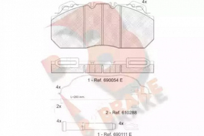 R BRAKE rb1163119 -  Комплект тормозных колодок, дисковый тормоз